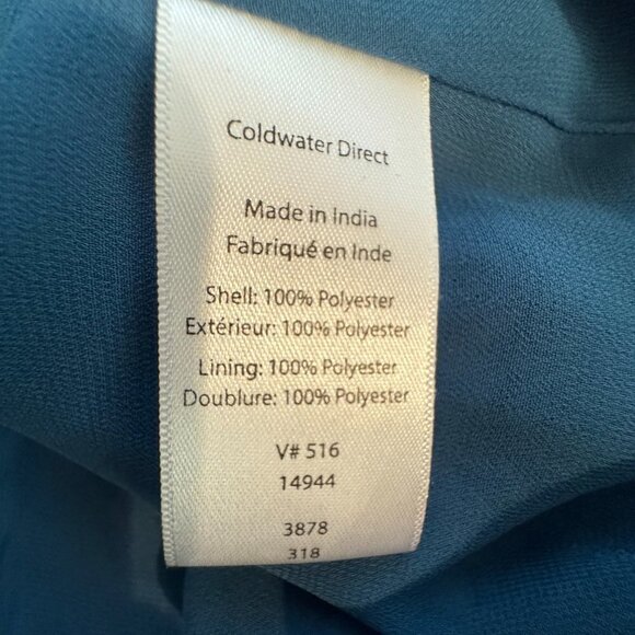 Coldwater Creek Women's Blue Paisley V-Neck Blouse - Size PM - Picture 9 of 10